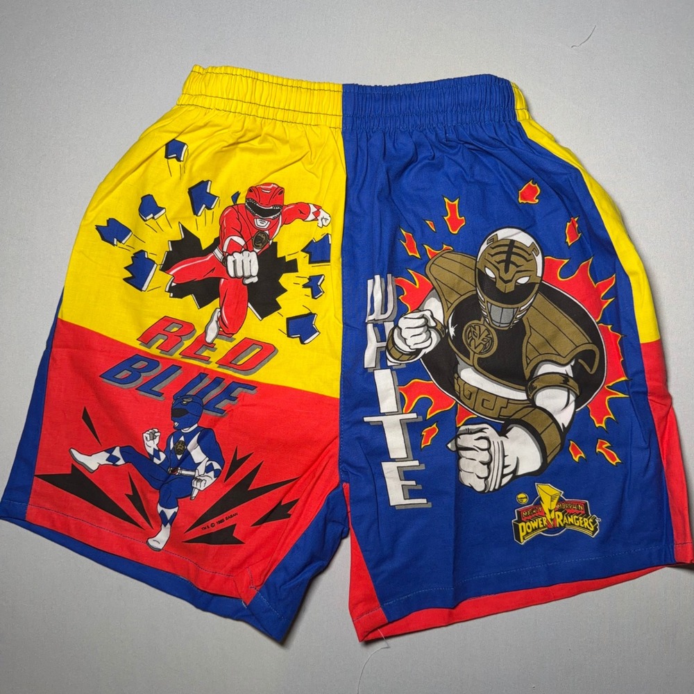 VTG Power Rangers Swim Trunks Boys XL 12-14 Cotton 95 Vintage Retro Kidcore NEW